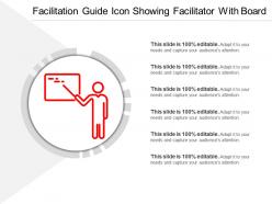 Facilitation guide icon showing facilitator with board