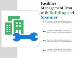 Facilities management icon with building and spanner