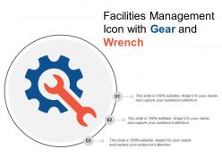 Facilities management icon with gear and wrench