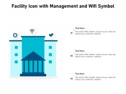 Facility Icon With Management And WIFI Symbol