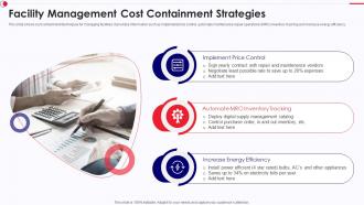 Facility Management Cost Containment Strategies