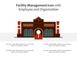 Facility management icon with employee and organization