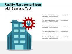 Facility management icon with gear and tool