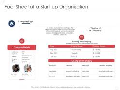Fact sheet of a start up organization
