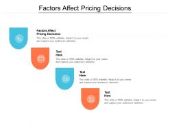 Factors affect pricing decisions ppt powerpoint presentation gallery cpb