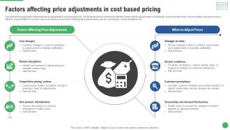 Factors Affecting Price Adjustments In Cost Based Pricing