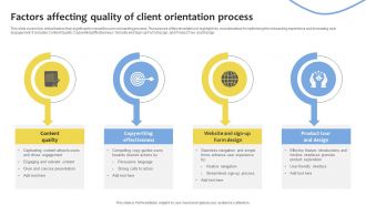 Factors Affecting Quality Of Client Orientation Process