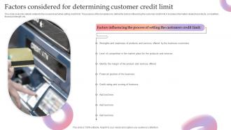 Factors Considered For Determining Customer Credit Limit