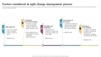 Factors Considered In Agile Change Management Process Integrating Change Management CM SS