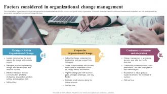 Factors Considered In Organizational Change Management Integrating Change Management CM SS