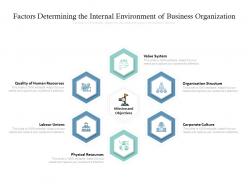 Factors determining the internal environment of business organization