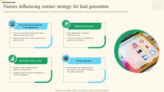 Factors Influencing Contact Strategy For Lead Generation