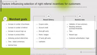 Factors Influencing Selection Of Right Referral Incentives Guide To Referral Marketing