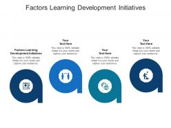 Factors learning development initiatives ppt powerpoint presentation infographics gridlines cpb