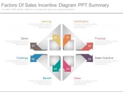 Factors Of Sales Incentive Diagram Ppt Summary