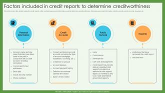 Factors Reports To Determine Creditworthiness Credit Scoring And Reporting Complete Guide Fin SS
