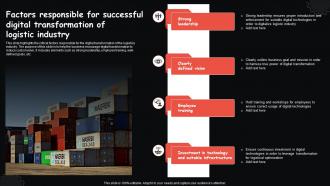 Factors Responsible For Successful Digital Transformation Of Logistic Industry