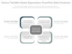 Factors that affect market segmentation powerpoint slide introduction