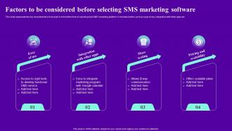 Factors To Be Considered Before Selecting Sms Marketing Software Ppt Pictures