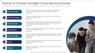 Factors To Choose The Right Cloud Service Provider Cloud Computing Service Models