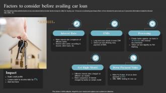 Factors To Consider Before Availing Car Loan