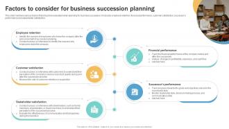 Factors To Consider For Business Succession Planning Guide To Ensure Business Strategy SS