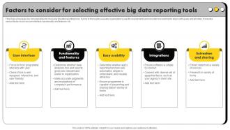 Factors To Consider For Selecting Effective Big Data Reporting Tools