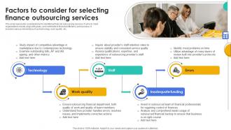 Factors To Consider For Selecting Finance Outsourcing Services