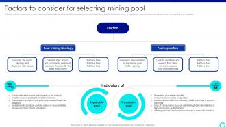 Factors To Consider For Selecting Mining Mastering Blockchain Mining A Step By Step Guide BCT SS V