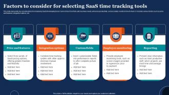 Factors To Consider For Selecting Saas Time Tracking Tools