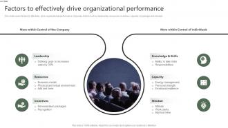 Factors To Effectively Drive Organizational Performance