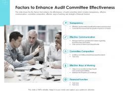 Factors to enhance audit committee effectiveness