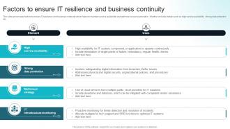 Factors To Ensure IT Resilience And Business Continuity