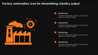 Factory Automation Icon For Streamlining Robotics Output