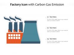 Factory icon with carbon gas emission