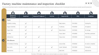 Factory Machine Maintenance Streamlined Production Planning And Control Measures