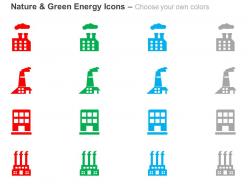 Factory pollution green energy ppt icons graphics