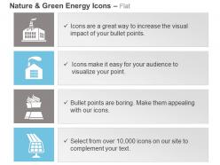 Factory power production solar energy production ppt icons graphics