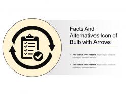 Facts And Alternatives Icon Of Bulb With Arrows