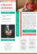 Faculty Welcome Newsletter Presentation Report Infographic Ppt Pdf Document