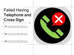 Failed having telephone and cross sign