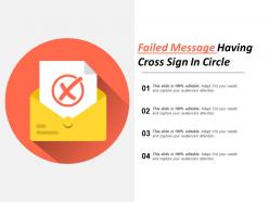 Failed message having cross sign in circle