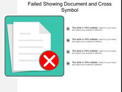 Failed showing document and cross symbol