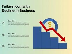 Failure icon with decline in business