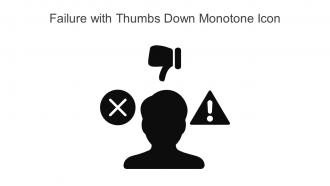 Failure With Thumbs Down Monotone Icon In Powerpoint Pptx Png And Editable Eps Format