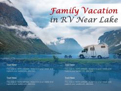 Family vacation in rv near lake