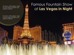 Famous fountain show at las vegas in night