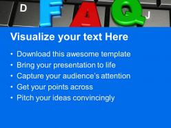 Faq word by colorful letters on keyboard powerpoint templates ppt themes and graphics 0113