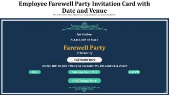 Farewell Party Employee Invitation Planning Graduated Discussions