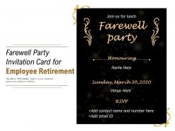 Farewell party invitation card for employee retirement